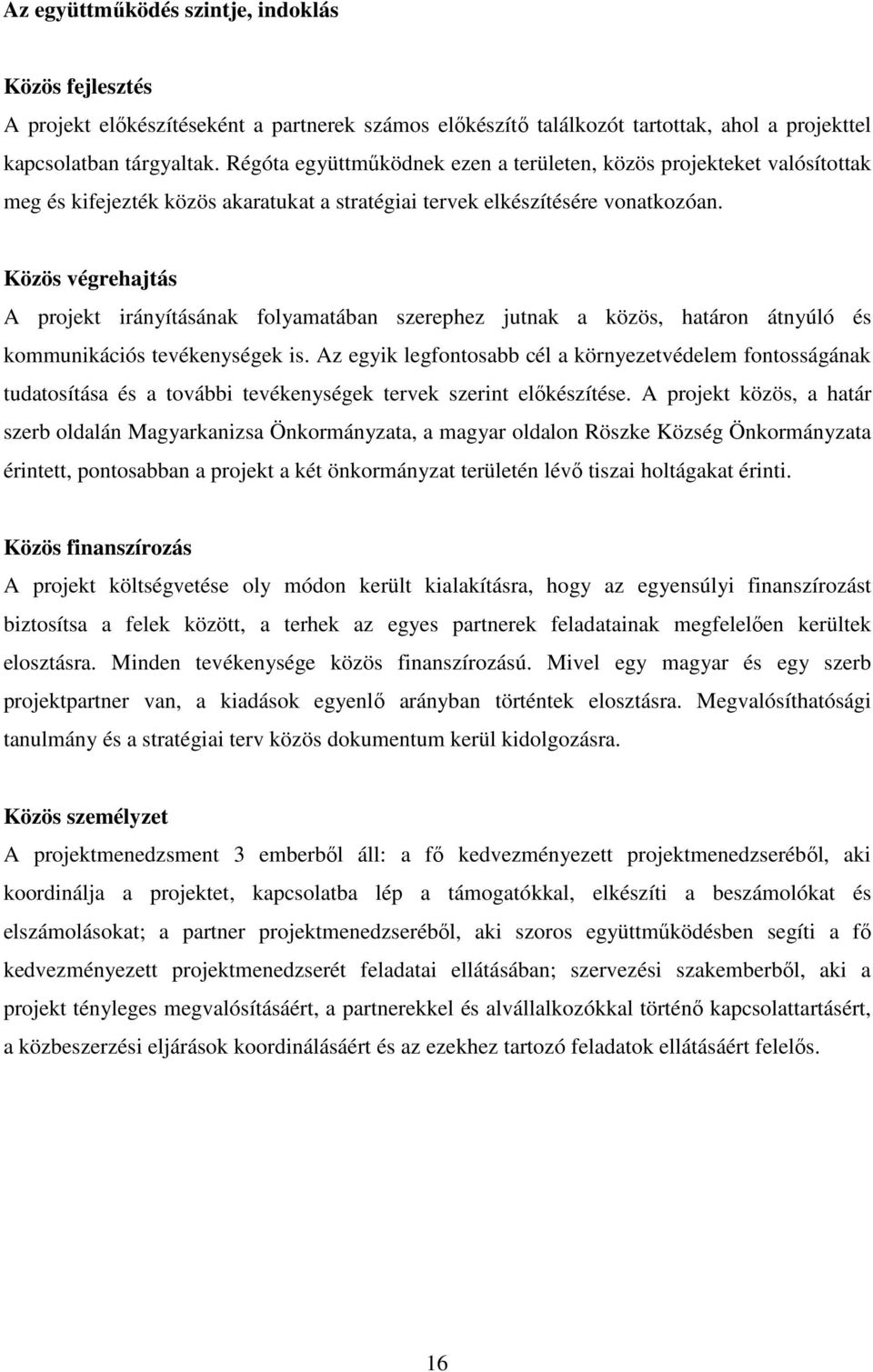 Közös végrehajtás A projekt irányításának folyamatában szerephez jutnak a közös, határon átnyúló és kommunikációs tevékenységek is.