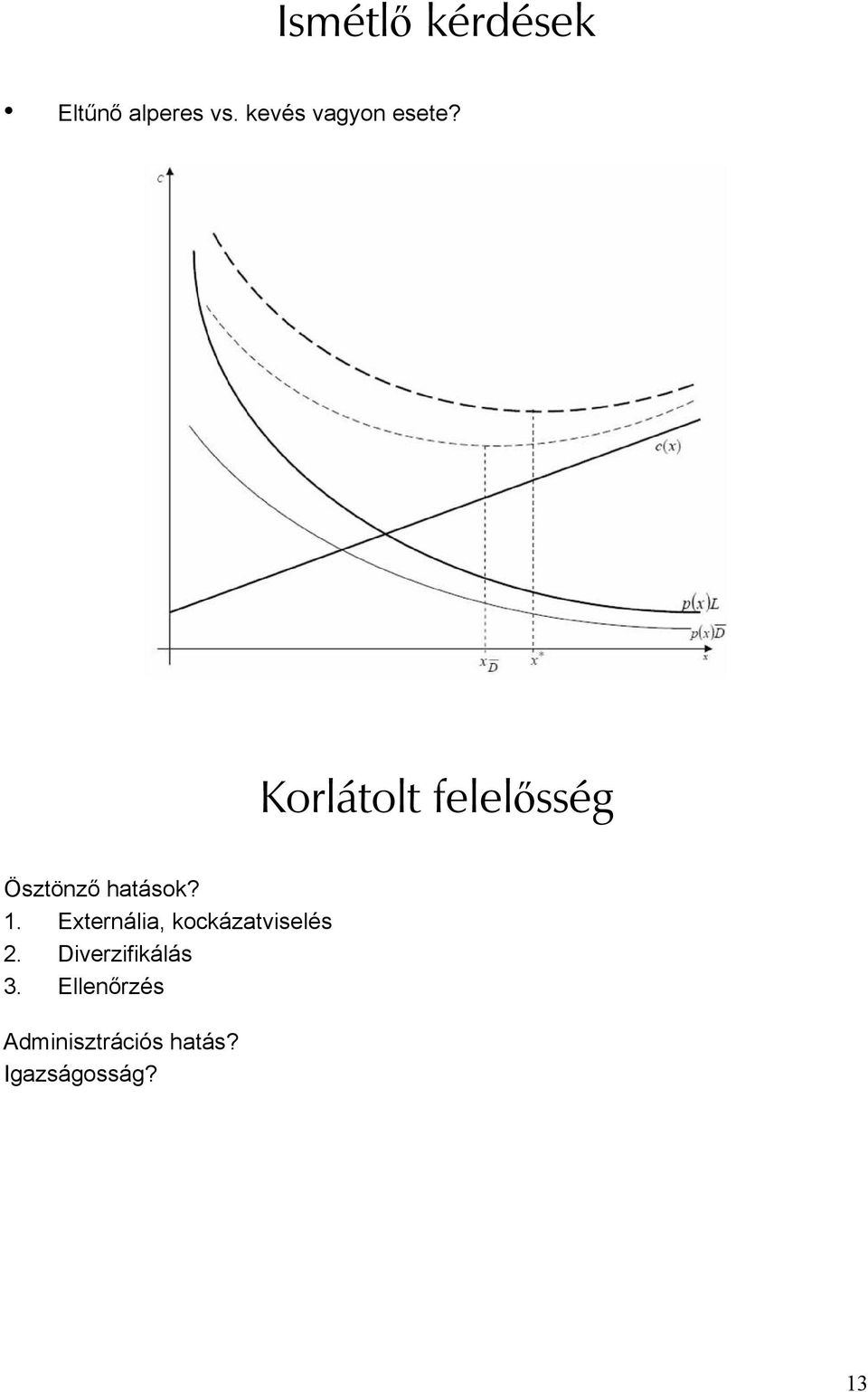 Korlátolt felelősség Ösztönző hatások? 1.