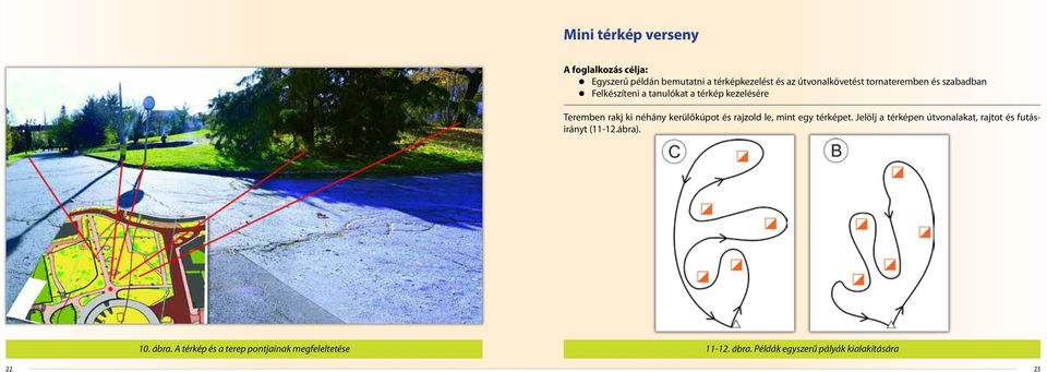 kerülőkúpot és rajzold le, mint egy térképet. Jelölj a térképen útvonalakat, rajtot és futásirányt (11-12.