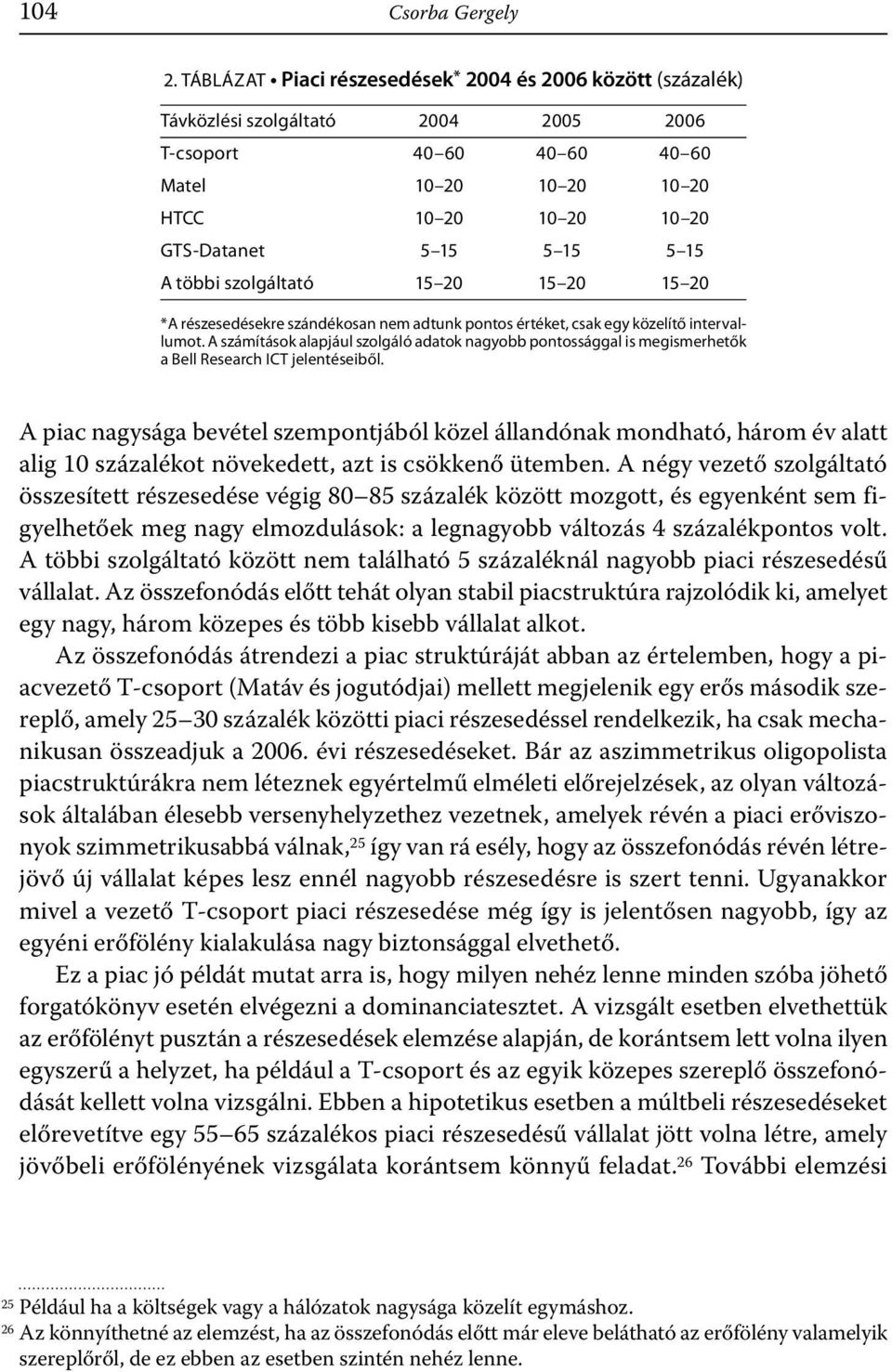 15 A többi szolgáltató 15 20 15 20 15 20 * A részesedésekre szándékosan nem adtunk pontos értéket, csak egy közelítő intervallumot.