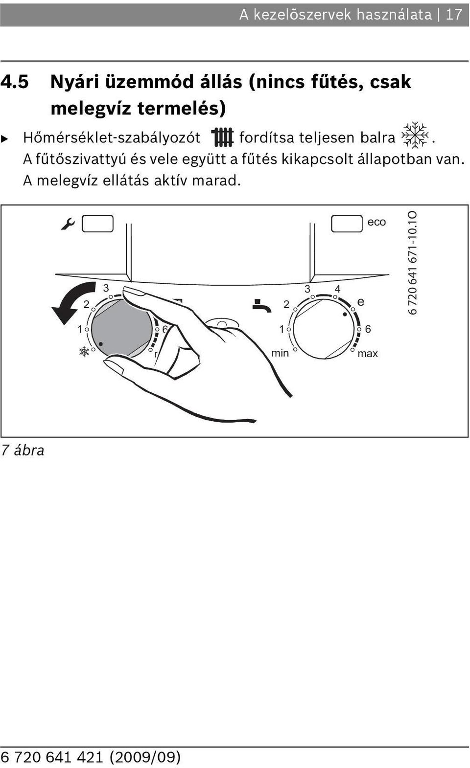 Hőmérséklet-szabályozót fordítsa teljesen balra.