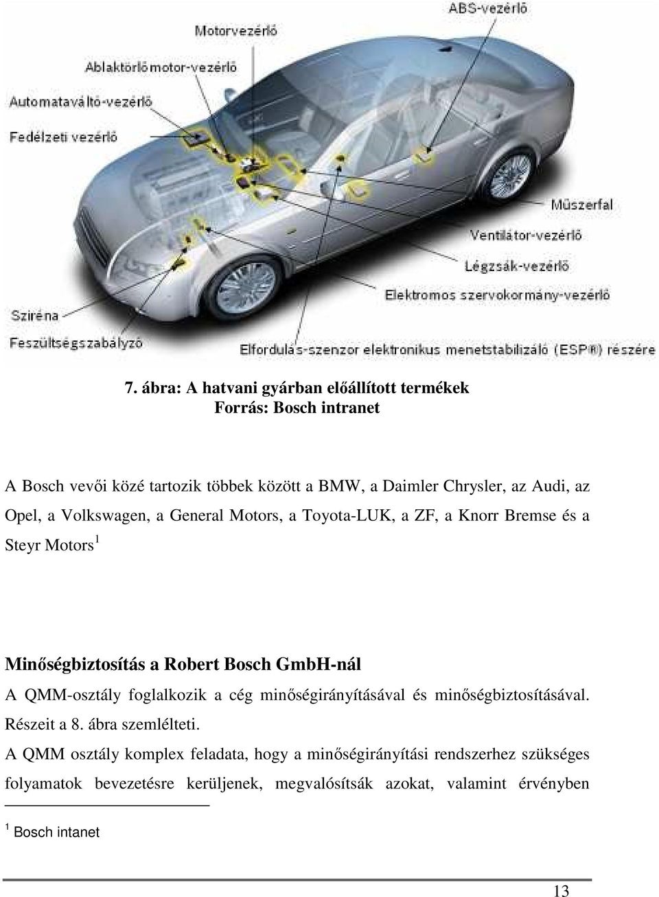 GmbH-nál A QMM-osztály foglalkozik a cég minőségirányításával és minőségbiztosításával. Részeit a 8. ábra szemlélteti.