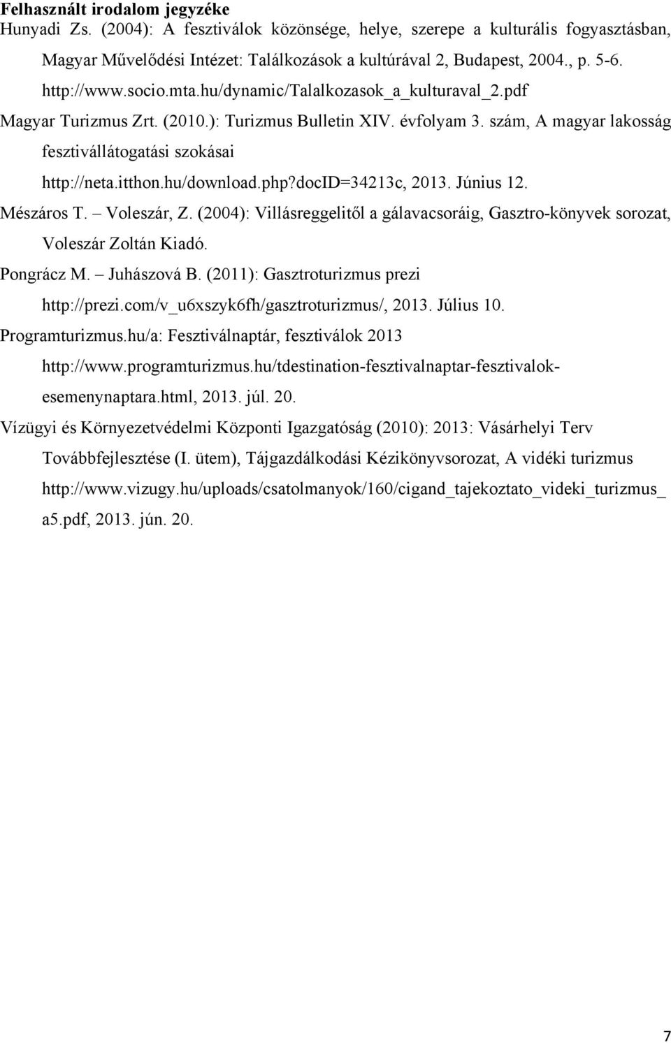 itthon.hu/download.php?docid=34213c, 2013. Június 12. Mészáros T. Voleszár, Z. (2004): Villásreggelitől a gálavacsoráig, Gasztro-könyvek sorozat, Voleszár Zoltán Kiadó. Pongrácz M. Juhászová B.