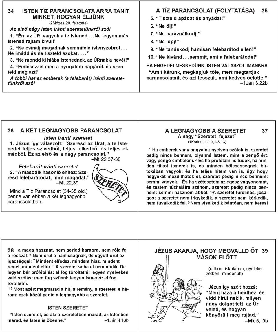 A többi hat az emberek (a felebarát) iránti szeretetünkrøl szól A TÍZ PARANCSOLAT (FOLYTATÁSA) 35 5. Tiszteld apádat és anyádat! 6. Ne ölj! 7. Ne paráználkodj! 8. Ne lopj! 9.