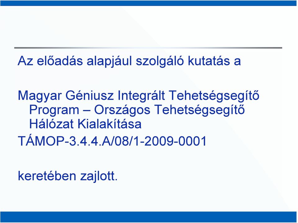 Program Országos Tehetségsegítő Hálózat