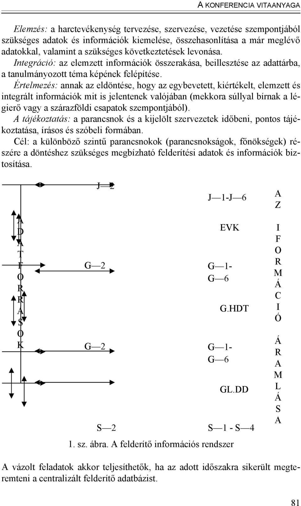 Értelmezés: annak az eldöntése, hogy az egybevetett, kiértékelt, elemzett és integrált információk mit is jelentenek valójában (mekkora súllyal bírnak a légierő vagy a szárazföldi csapatok