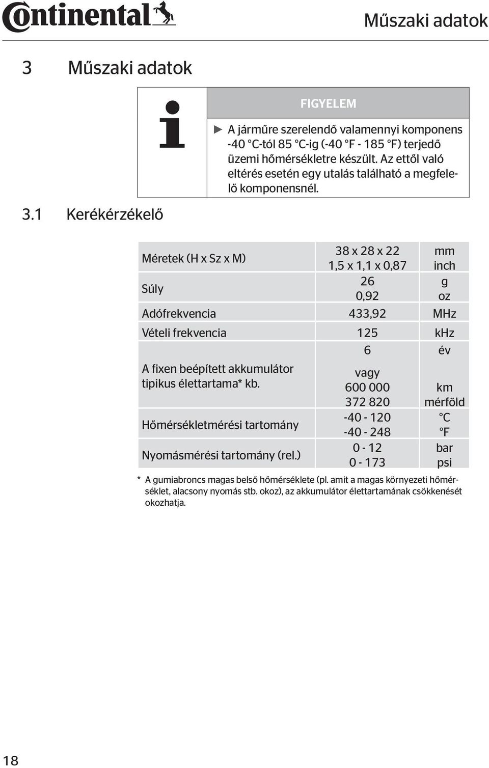 Méretek (H x Sz x M) 38 x 28 x 22 mm 1,5 x 1,1 x 0,87 inch Súly 26 g 0,92 oz Adófrekvencia 433,92 MHz Vételi frekvencia 125 khz 6 év A fixen beépített akkumulátor tipikus