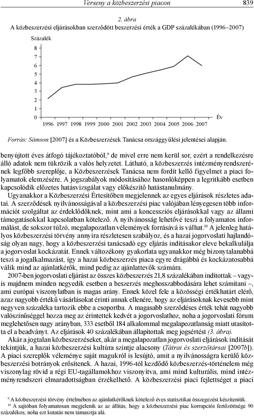 [2007] és a Közbeszerzések Tanácsa országgyűlési jelentései alapján.