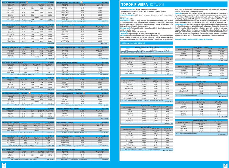 000 Ft/fő/hét, 11.000 Ft/gyerek/hét Kód: BGNPVIP HOTEL PLANETA***** - NAPOSPART VI.9.,16. 2 ágyas STD 68 900 89 900 108 900 134 900 3. fő FN PÁ 54 900 69 900 88 900 108 900 1. GY 2-12 é. PÁ 2.