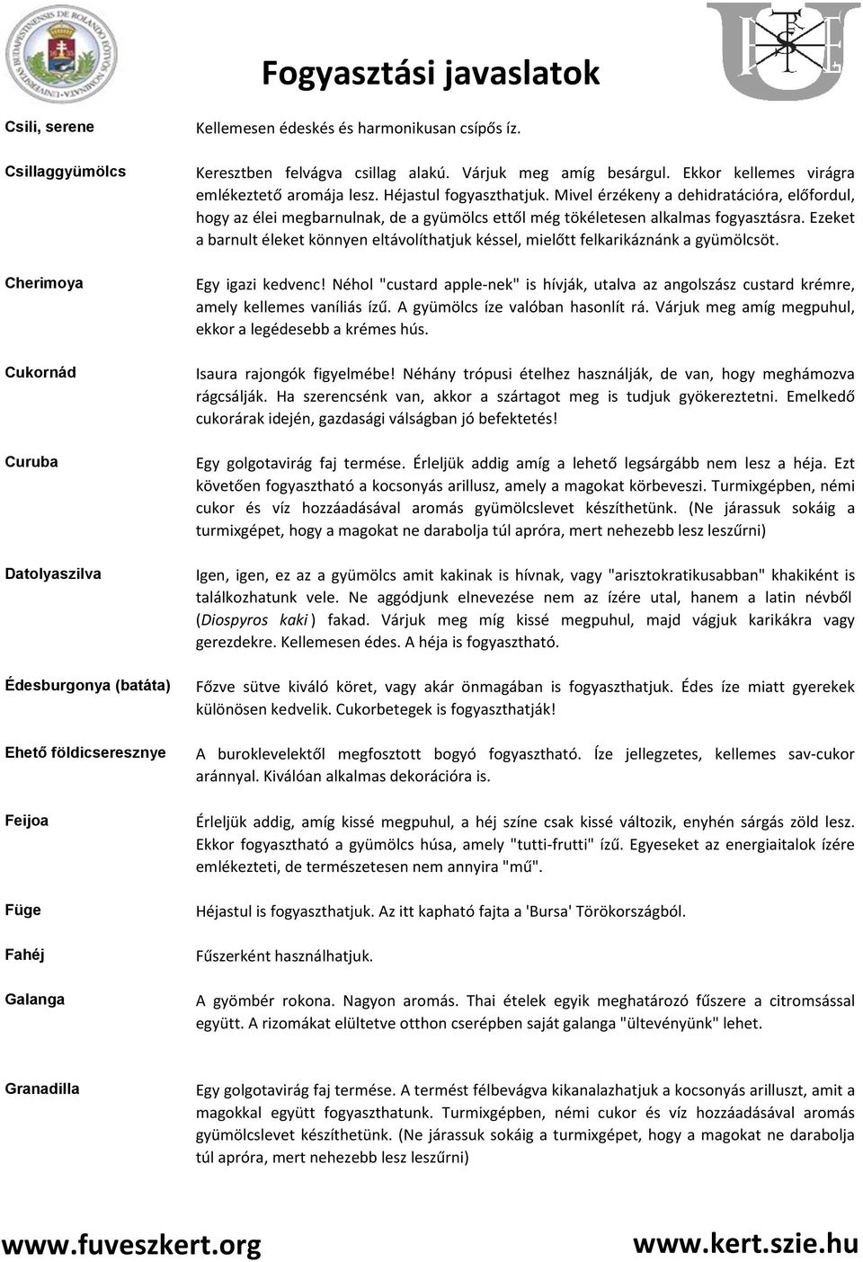 Ezeket a barnult éleket könnyen eltávolíthatjuk késsel, mielőtt felkarikáznánk a gyümölcsöt. Cherimoya Cukornád Curuba Datolyaszilva Édesburgonya (batáta) Egy igazi kedvenc!