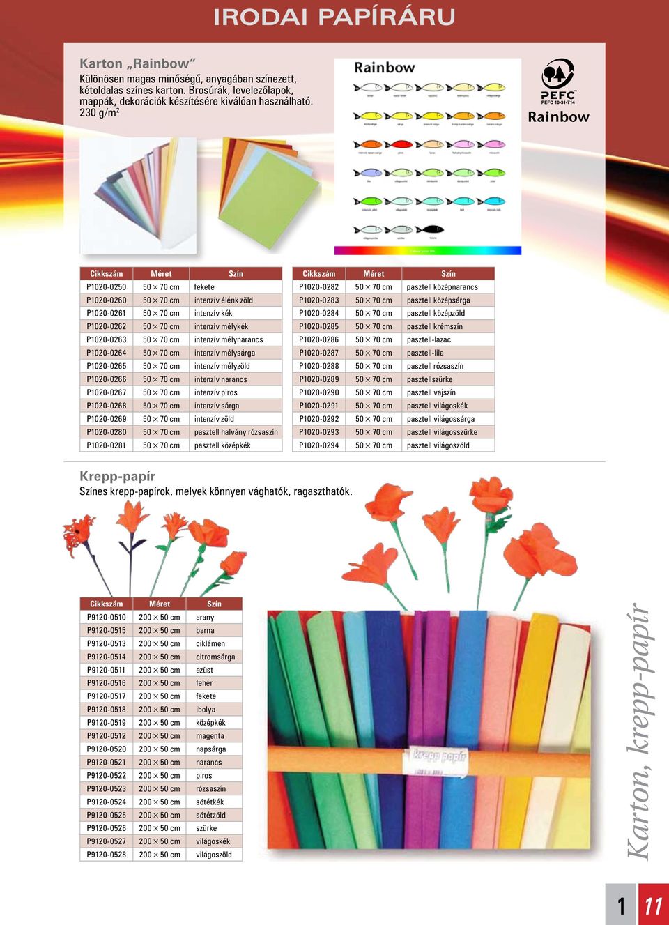 mélynarancs P020-0264 50 70 cm intenzív mélysárga P020-0265 50 70 cm intenzív mélyzöld P020-0266 50 70 cm intenzív narancs P020-0267 50 70 cm intenzív piros P020-0268 50 70 cm intenzív sárga