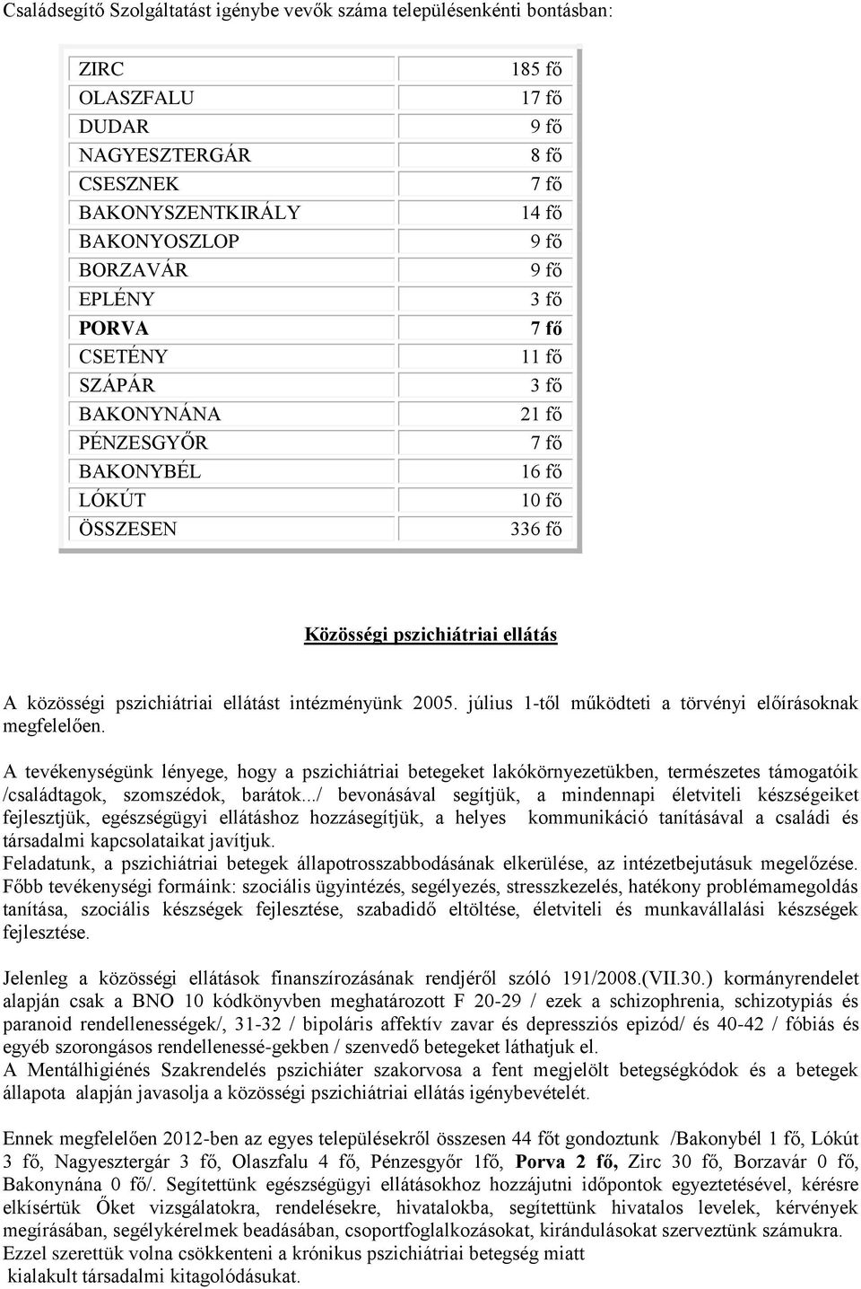 intézményünk 2005. július 1-től működteti a törvényi előírásoknak megfelelően.