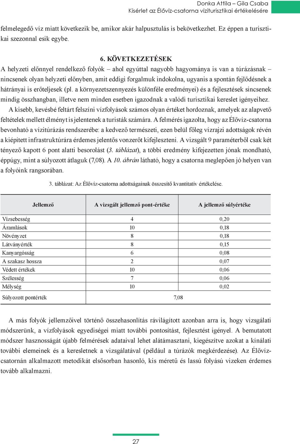 ábrán 4 Látványérték A szakasz hossza 2 Mélység