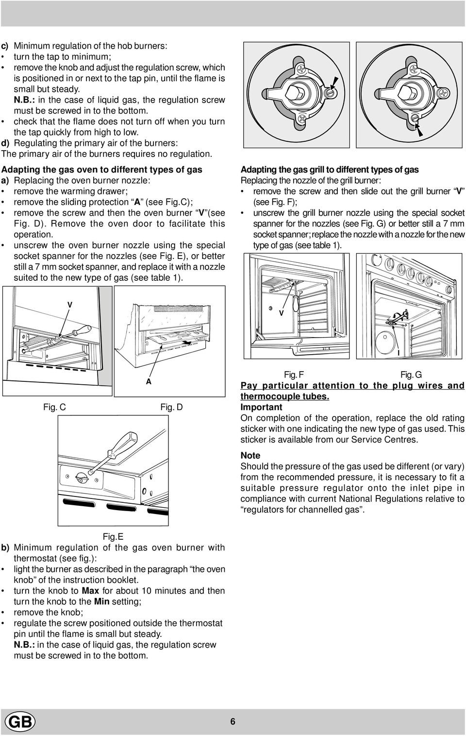 d) Regulating the primary air of the burners: The primary air of the burners requires no regulation.