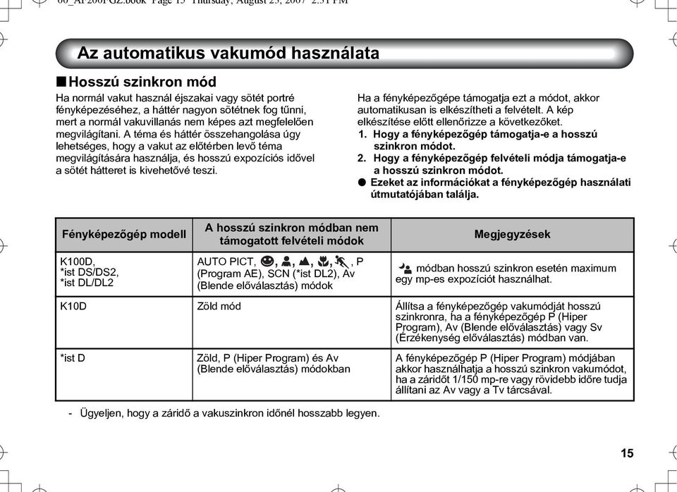 tûnni, mert a normál vakuvillanás nem képes azt megfelelõen megvilágítani.