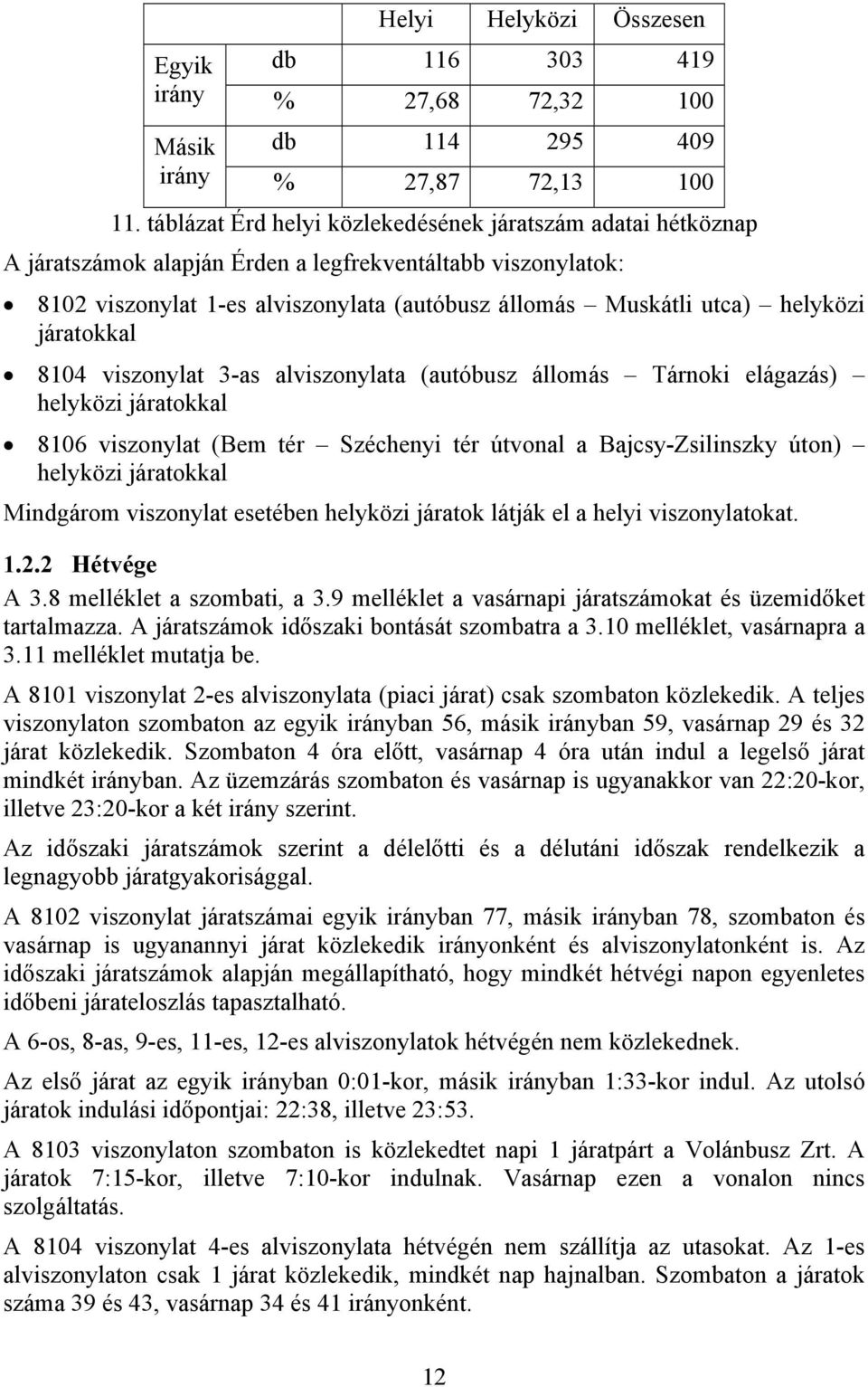 járatokkal 8104 viszonylat 3-as alviszonylata (autóbusz állomás Tárnoki elágazás) helyközi járatokkal 8106 viszonylat (Bem tér Széchenyi tér útvonal a Bajcsy-Zsilinszky úton) helyközi járatokkal