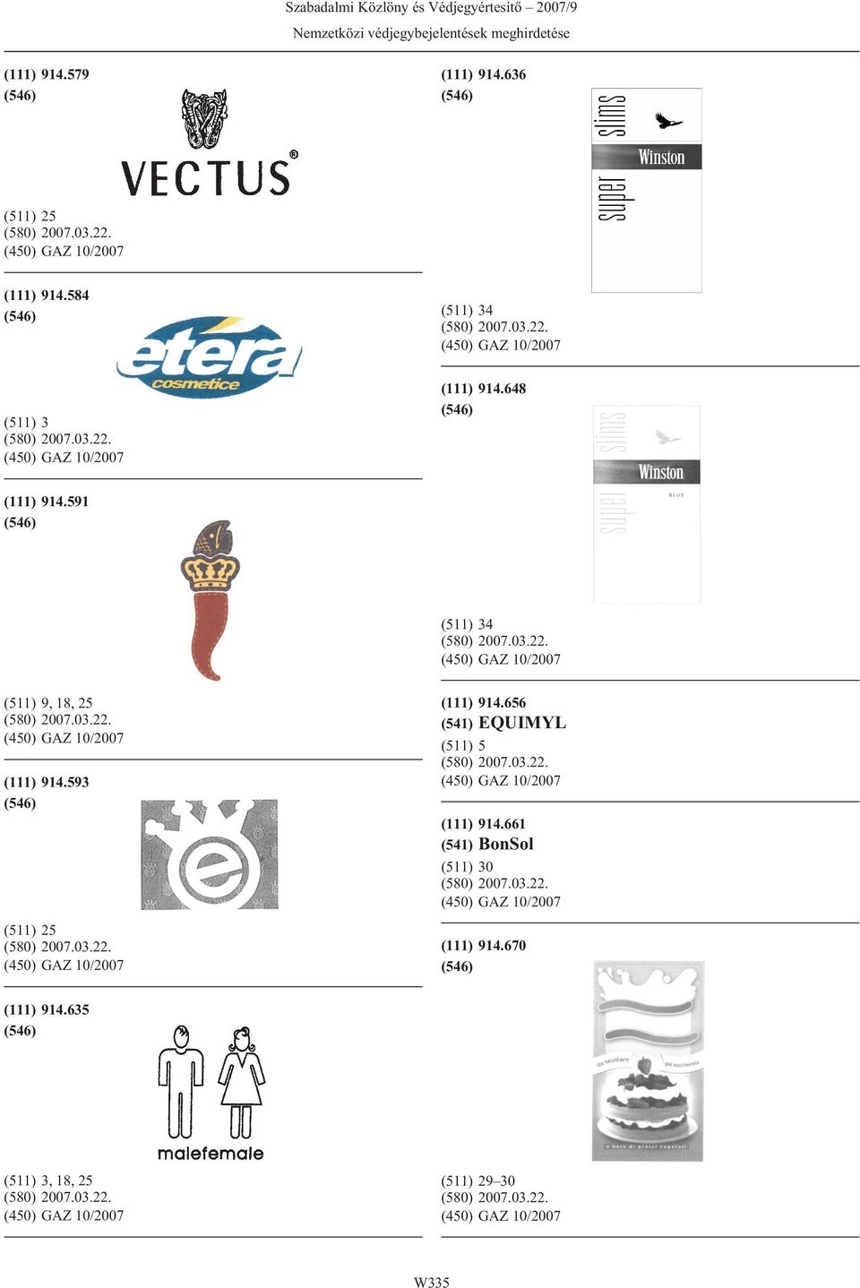 593 (111) 914.656 (541) EQUIMYL (111) 914.