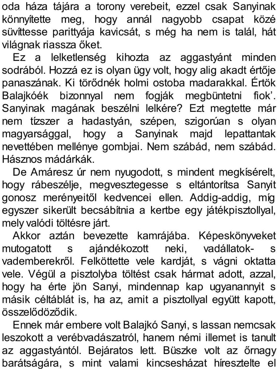 Értök Balajkóék bizonnyal nem fogják megbüntetni fiok. Sanyinak magának beszélni lelkére?