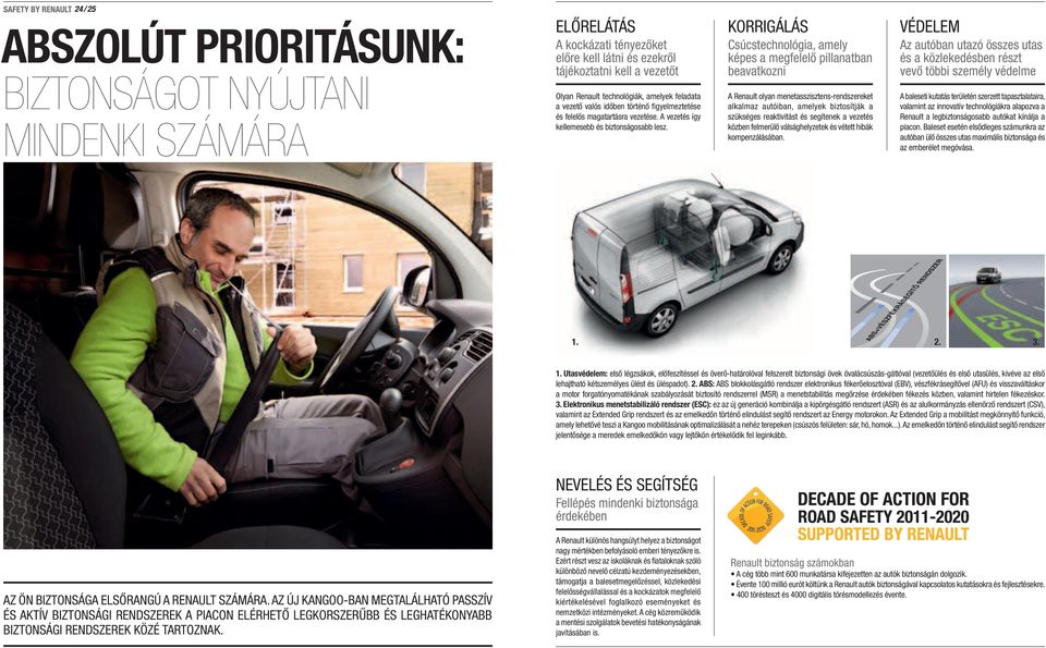 KORRIGÁLÁS Csúcstechnológia, amely képes a megfelelő pillanatban beavatkozni A Renault olyan menetasszisztens-rendszereket alkalmaz autóiban, amelyek biztosítják a szükséges reaktivitást és segítenek