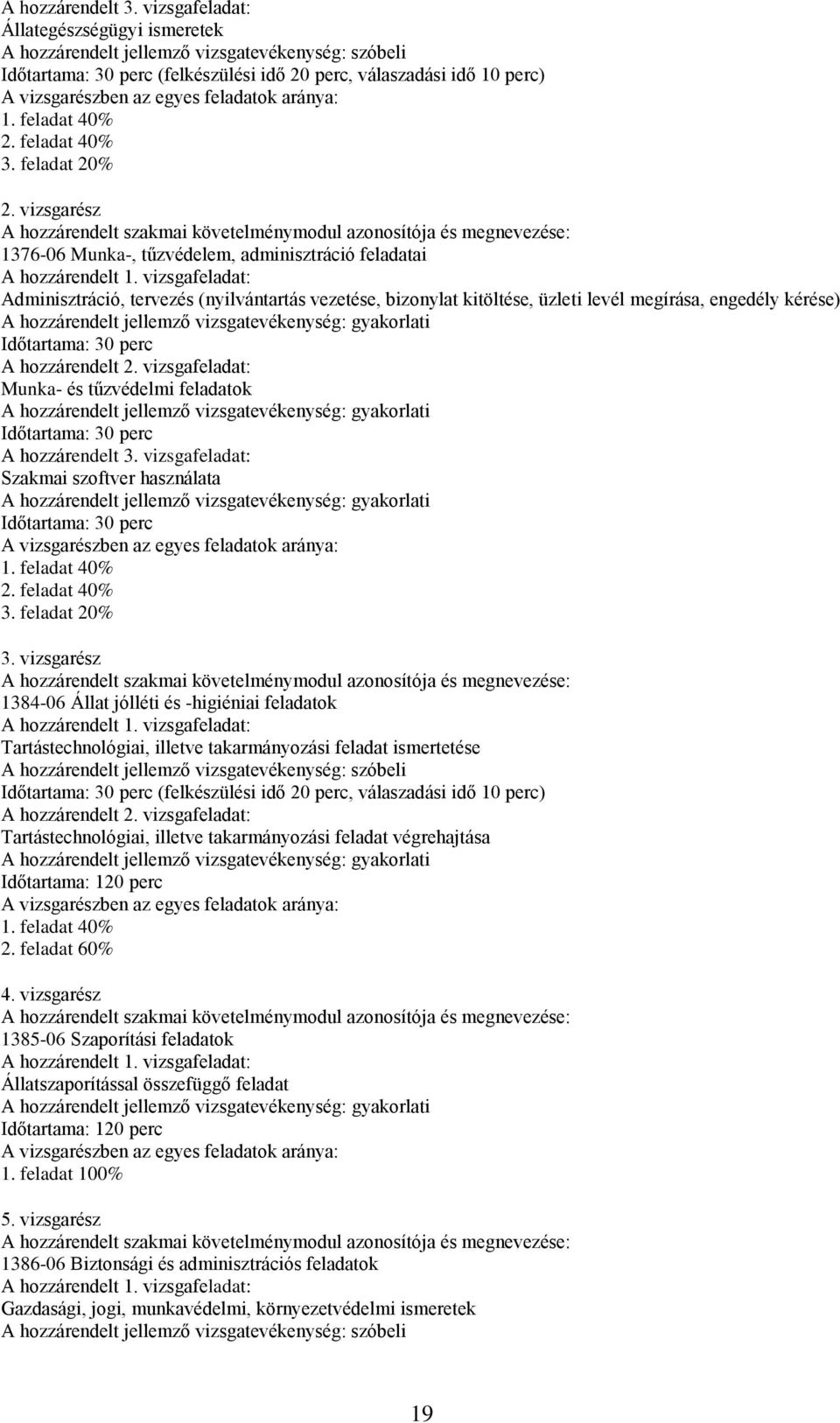 feladatok aránya: 1. feladat 40% 2. feladat 40% 3. feladat 20% 2.