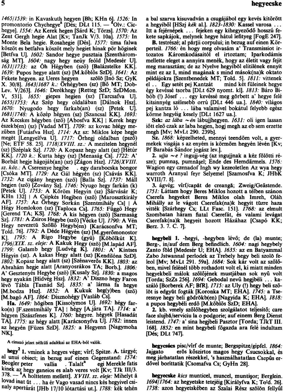 1604: nagy hegy neúy feóld [Medesér U]. 1631/1733: az Óh Hegyben (szö) [Balázstelke KK]. 1639: Púpos hegye alatt (sz) [M.köblös SzD]. 1641: Az Fekete hegyen, az Ueres hegyen szŏlŏ [Inó Sz; GyK X.