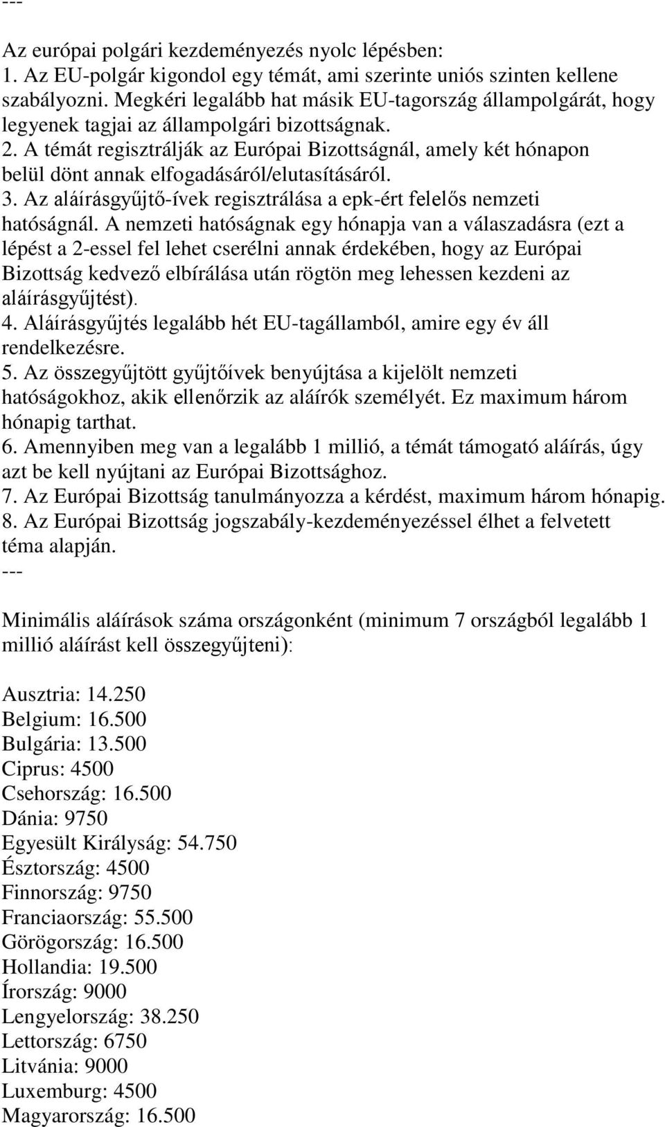 A témát regisztrálják az Európai Bizottságnál, amely két hónapon belül dönt annak elfogadásáról/elutasításáról. 3. Az aláírásgyűjtő-ívek regisztrálása a epk-ért felelős nemzeti hatóságnál.