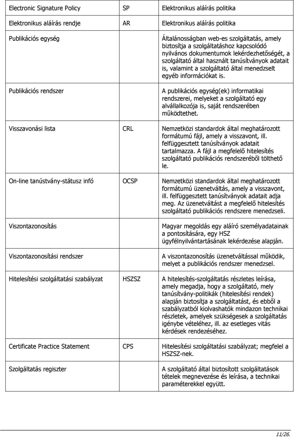 információkat is. A publikációs egység(ek) informatikai rendszerei, melyeket a szolgáltató egy alvállalkozója is, saját rendszerében működtethet.