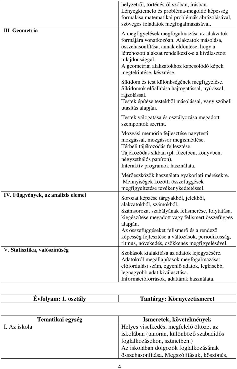 Alakzatok másolása, összehasonlítása, annak eldöntése, hogy a létrehozott alakzat rendelkezik-e a kiválasztott tulajdonsággal. A geometriai alakzatokhoz kapcsolódó képek megtekintése, készítése.