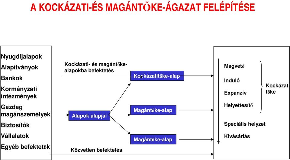 Expanzív Kockázati tőke Gazdag magánszemélyek Alapok alapjai Magántőke-alap Helyettesítő