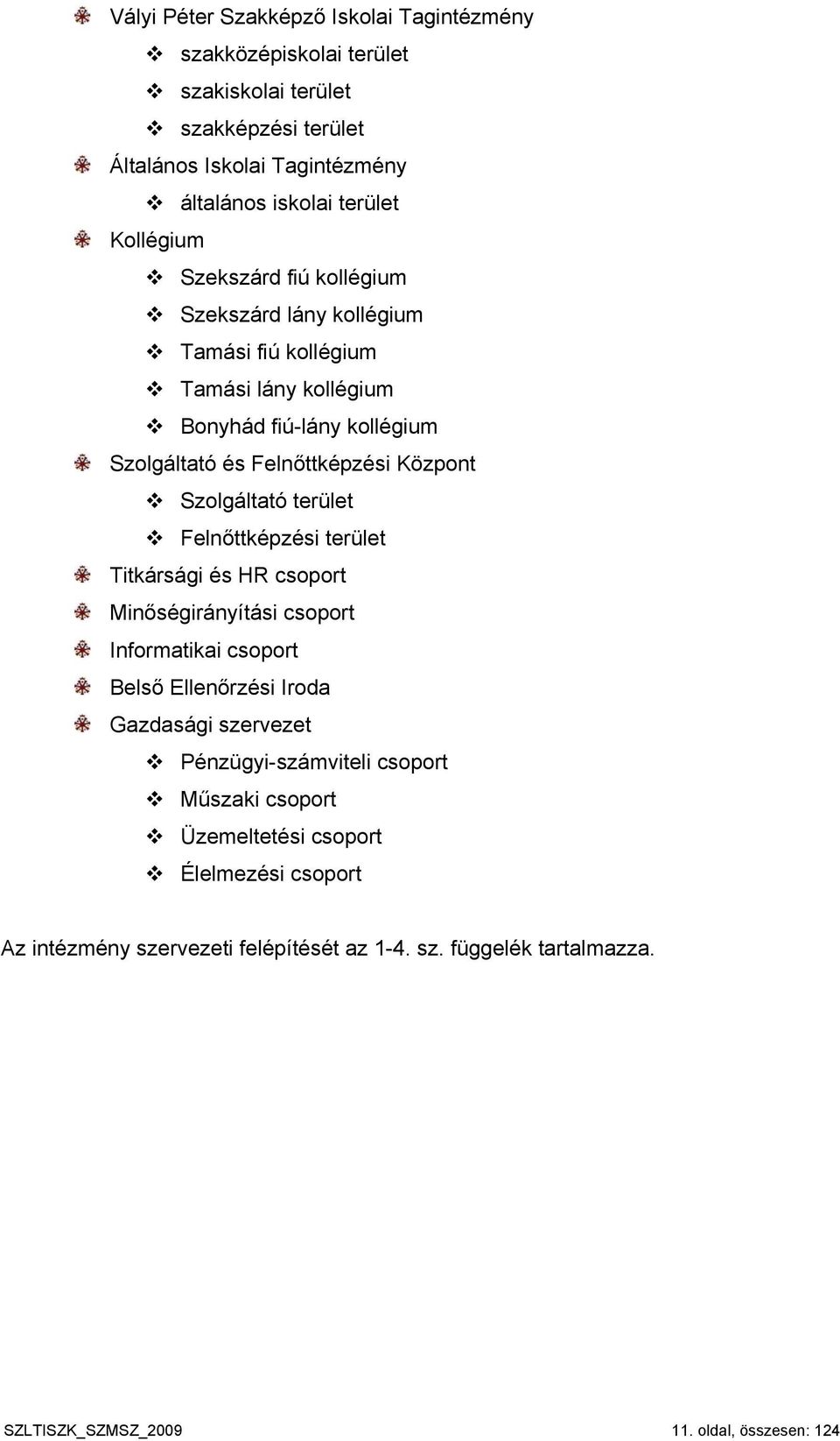 Szolgáltató terület Felnőttképzési terület Titkársági és HR csoport Minőségirányítási csoport Informatikai csoport Belső Ellenőrzési Iroda Gazdasági szervezet