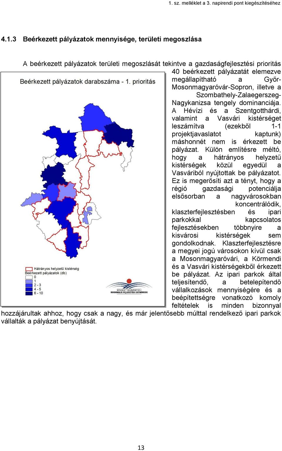 A Hévízi és a Szentgotthárdi, valamint a Vasvári kistérséget leszámítva (ezekből 1-1 projektjavaslatot kaptunk) máshonnét nem is érkezett be pályázat.