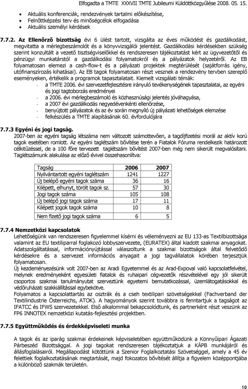 Gazdálkodási kérdésekben szükség szerint konzultált a vezető tisztségviselőkkel és rendszeresen tájékoztatást kért az ügyvezetőtől és pénzügyi munkatárstól a gazdálkodási folyamatokról és a