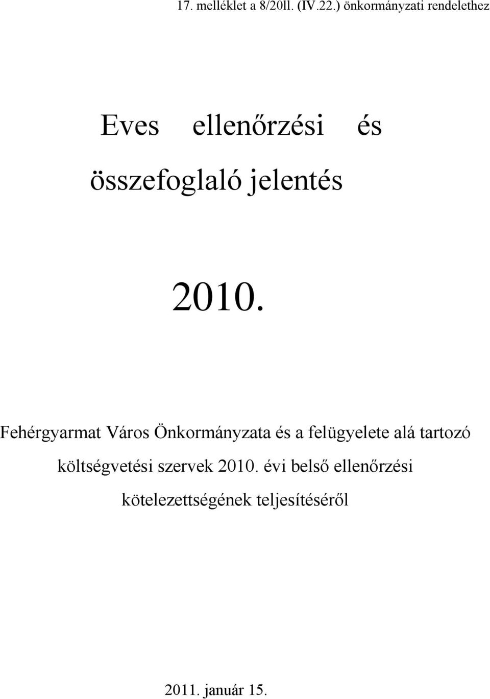 jelentés 2010.