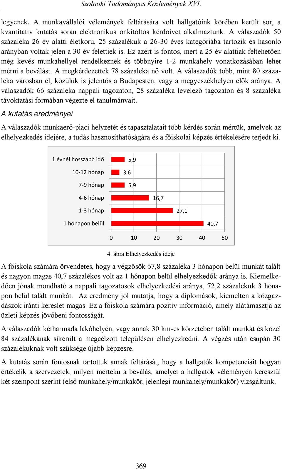 Ez azért is fontos, mert a 25 év alattiak feltehetően még kevés munkahellyel rendelkeznek és többnyire 1-2 munkahely vonatkozásában lehet mérni a beválást. A megkérdezettek 78 százaléka nő volt.