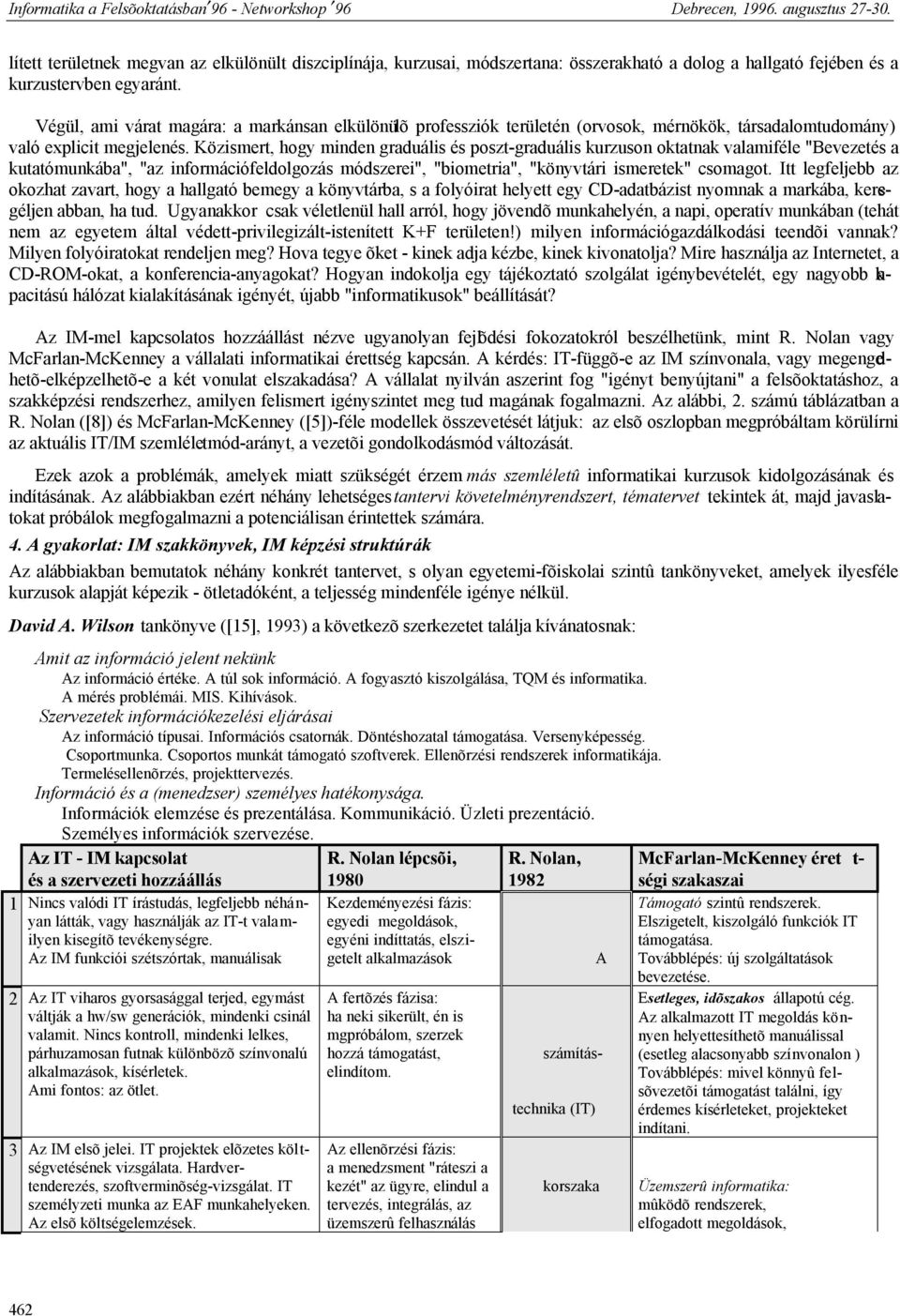 Közismert, hogy minden graduális és poszt-graduális kurzuson oktatnak valamiféle "Bevezetés a kutatómunkába", "az információfeldolgozás módszerei", "biometria", "könyvtári ismeretek" csomagot.