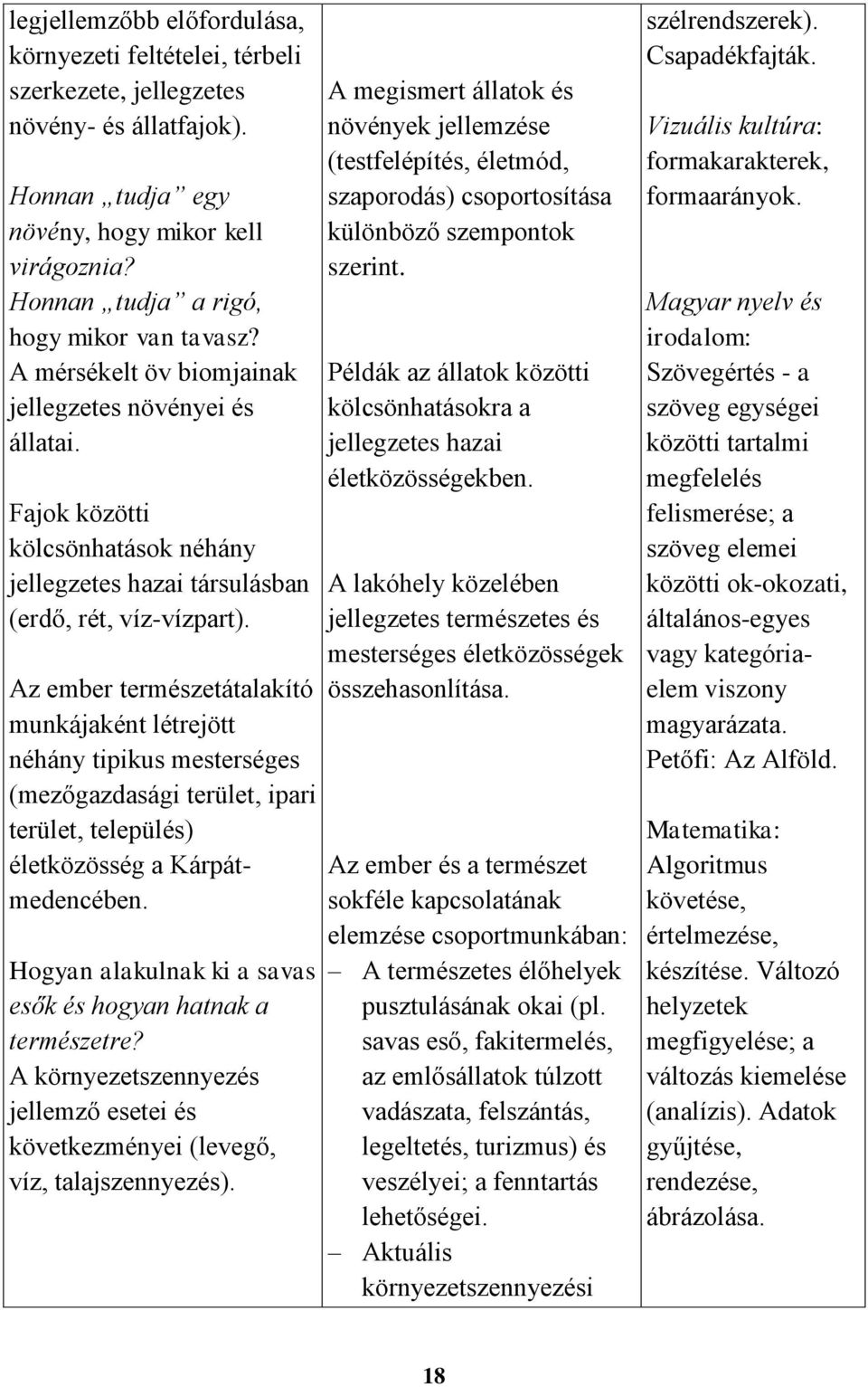 Az ember természetátalakító munkájaként létrejött néhány tipikus mesterséges (mezőgazdasági terület, ipari terület, település) életközösség a Kárpátmedencében.