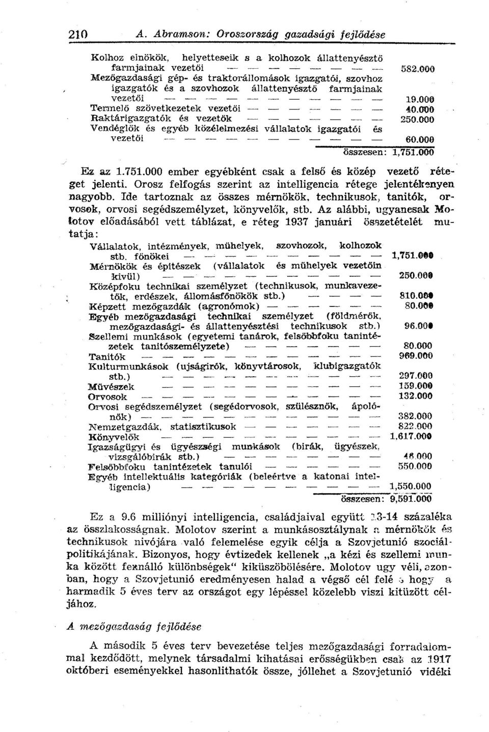 000 Ez az 1.751.000 ember egyébként csak a felső és közép vezető réteget jelenti. Orosz felfogás szerint az intelligencia rétege jelentékenyen nagyobb.