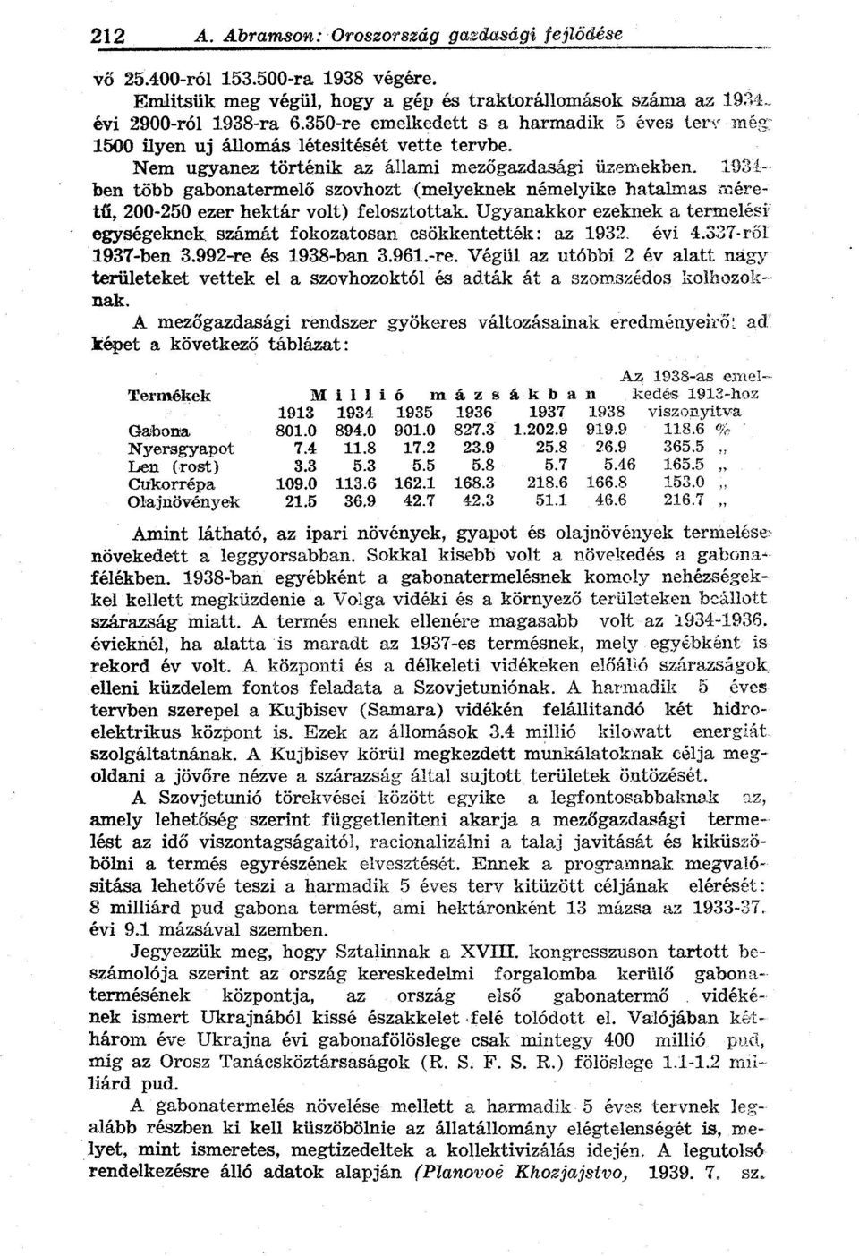 1934ben több gab tű, 200-250 ezer hektár volt) felosztottak. Ugyanakkor ezeknek a termelési egységeknek számát fokozatosan csökkentették: az 1932. évi 4.337-ről 1937-ben 3.992-re és 1938-ban 3.961.