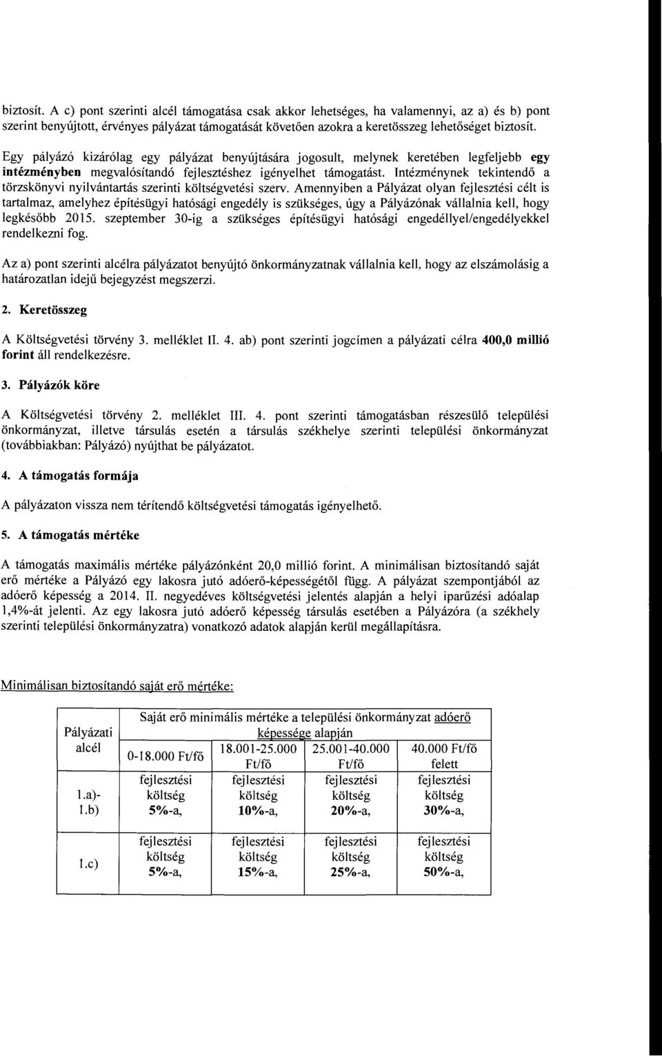 kizárólag egy pályázat benyújtására jogosult, melynek keretében legfeljebb egy intézményben megvalósítandó fejlesztéshez igényelhet támogatást.