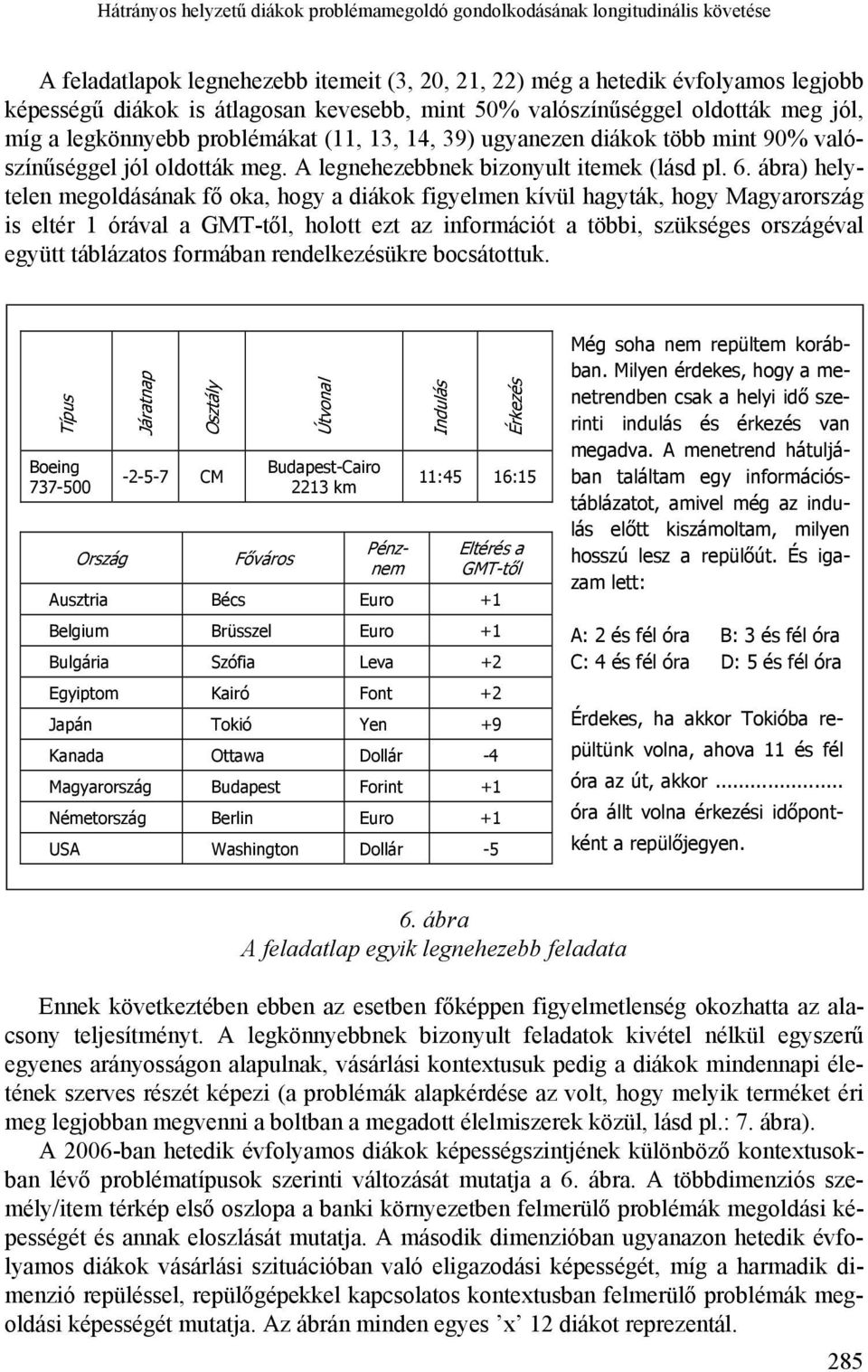 A legnehezebbnek bizonyult itemek (lásd pl. 6.