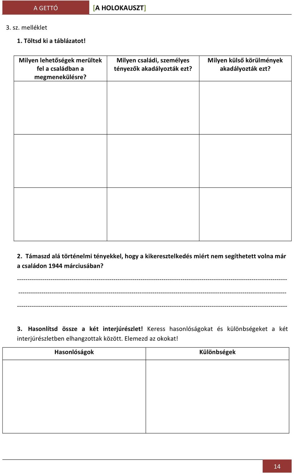 Támaszd alá történelmi tényekkel, hogy a kikeresztelkedés miért nem segíthetett volna már a családon 1944 márciusában? - - - - 3.