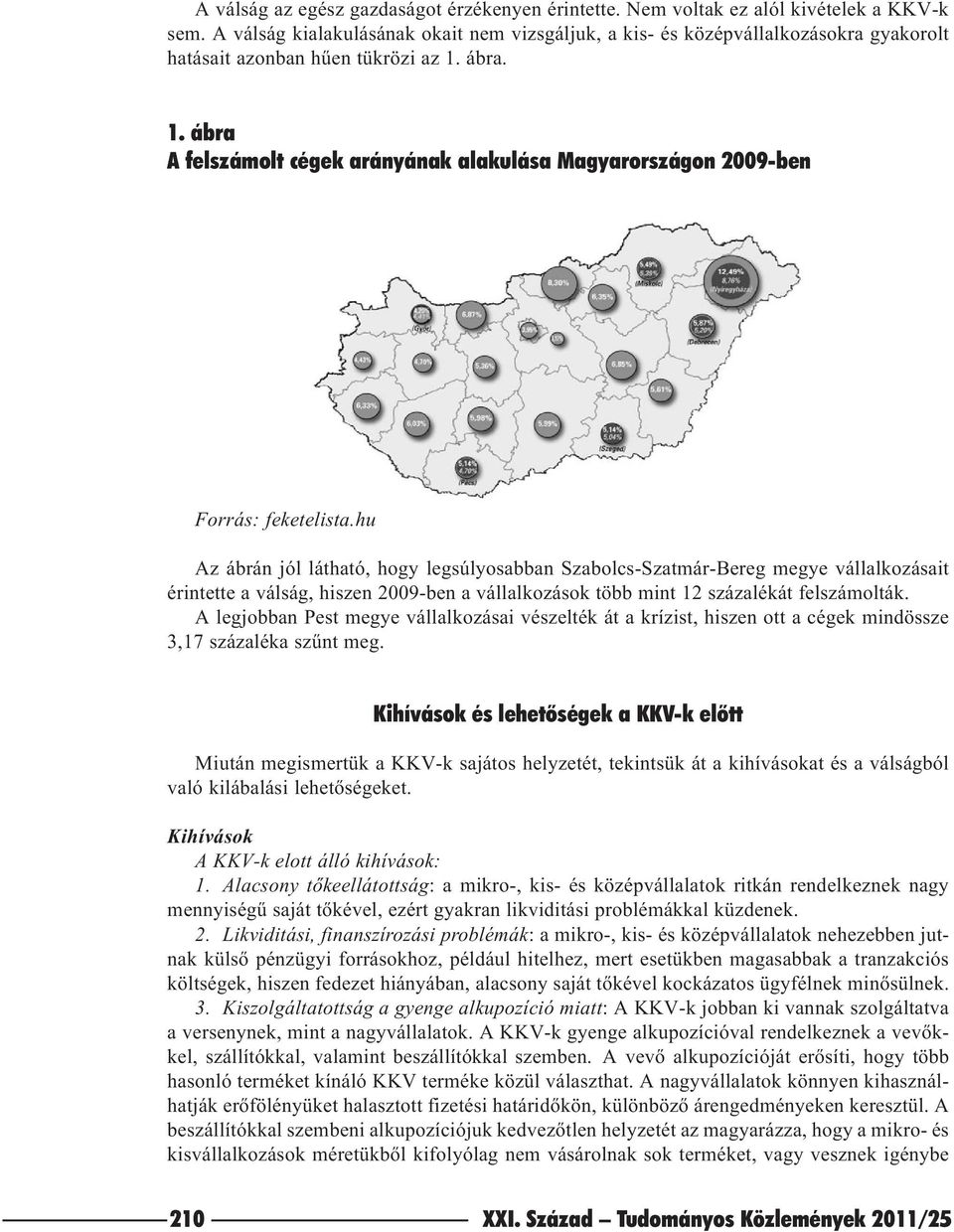 ábra. 1. ábra A felszámolt cégek arányának alakulása Magyarországon 2009-ben Forrás: feketelista.