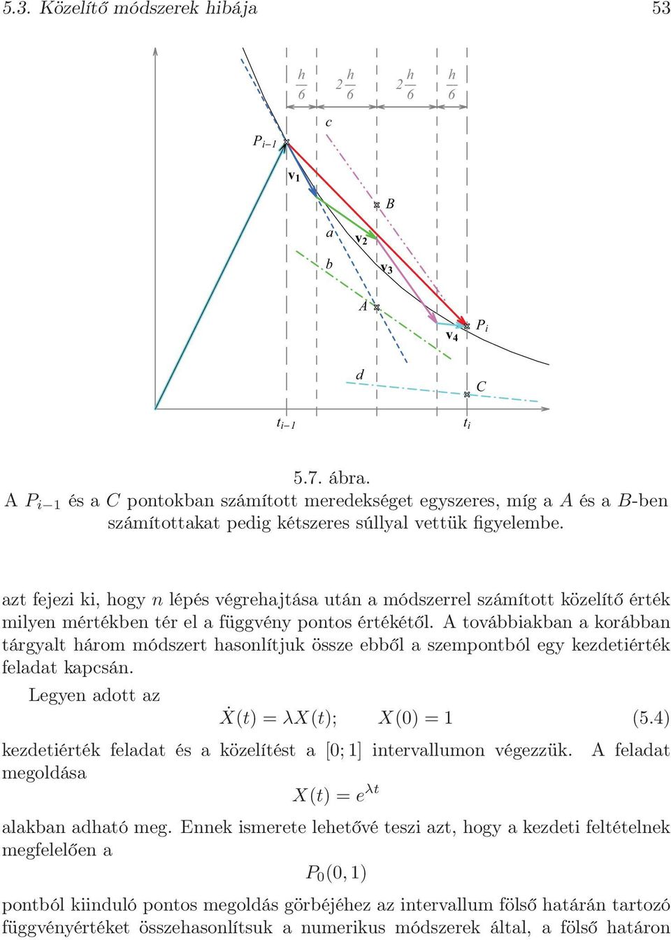 azt fejezi ki, ogy n lépés végreajtása után a módszerrel számított közelítő érték milyen mértékben tér el a függvény pontos értékétől.