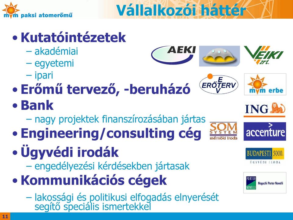 Engineering/consulting cég Ügyvédi irodák engedélyezési kérdésekben