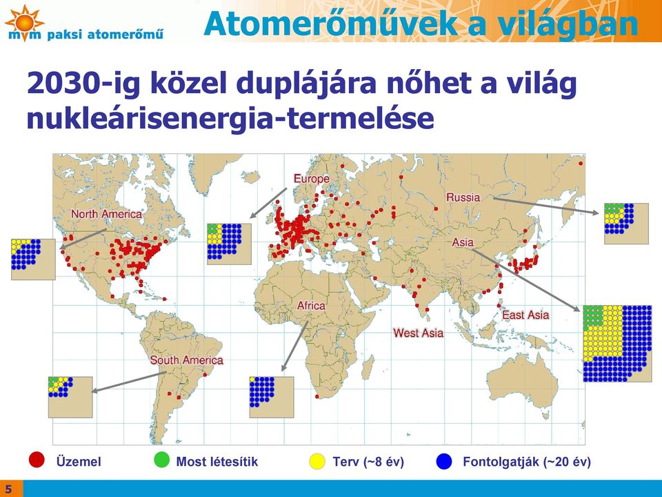 nukleárisenergia-termelése Üzemel 5