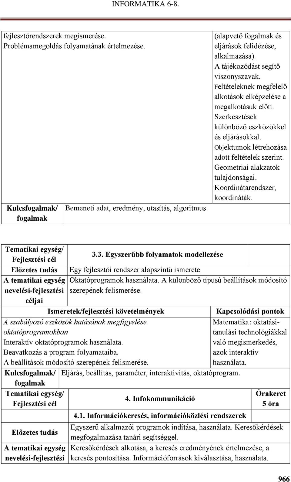 Objektumok létrehozása adott feltételek szerint. Geometriai alakzatok tulajdonságai. Koordinátarendszer, koordináták. 3.