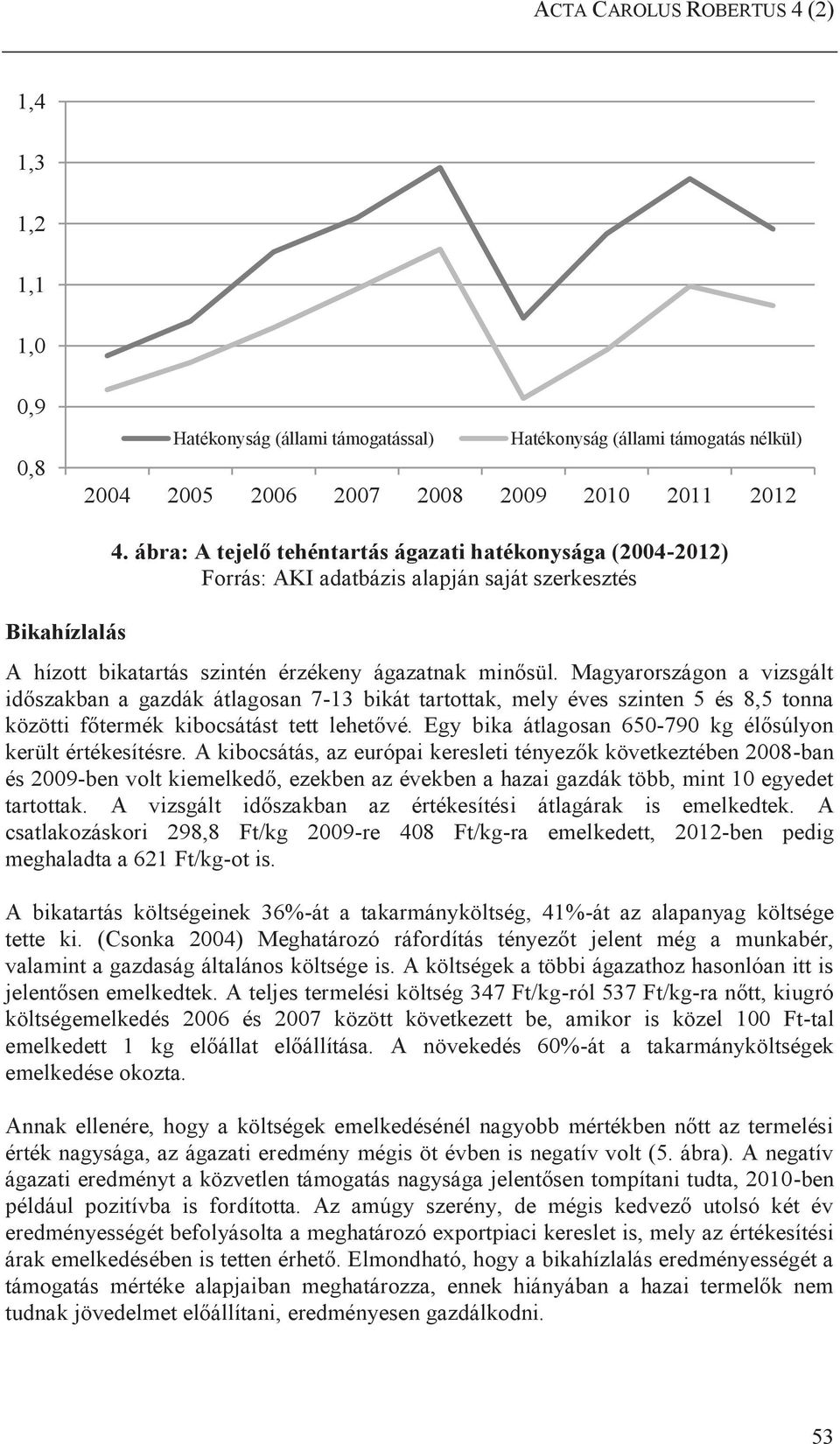 Magyarországon a vizsgált időszakban a gazdák átlagosan 7-13 bikát tartottak, mely éves szinten 5 és 8,5 tonna közötti főtermék kibocsátást tett lehetővé.