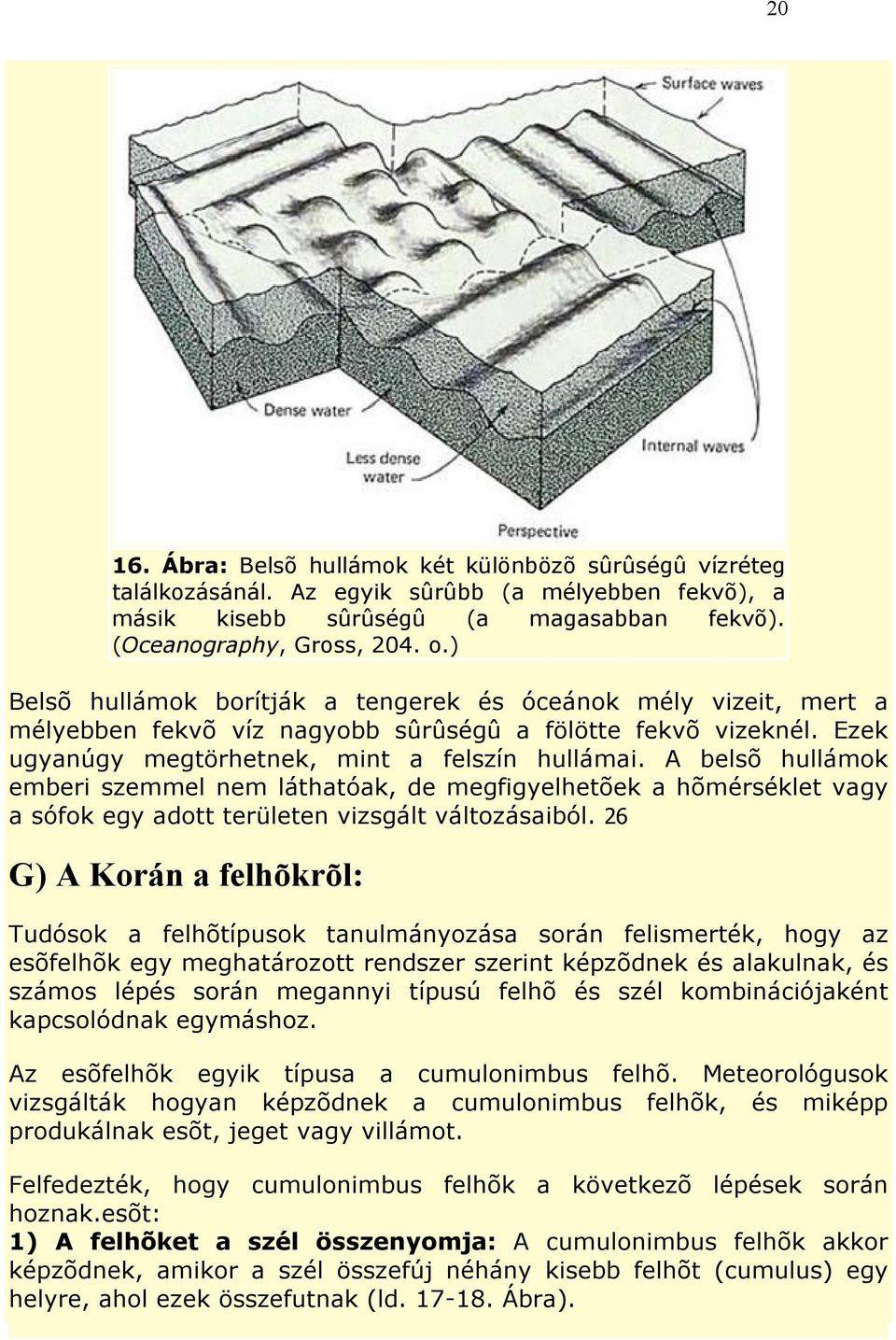 A belsõ hullámok emberi szemmel nem láthatóak, de megfigyelhetõek a hõmérséklet vagy a sófok egy adott területen vizsgált változásaiból.