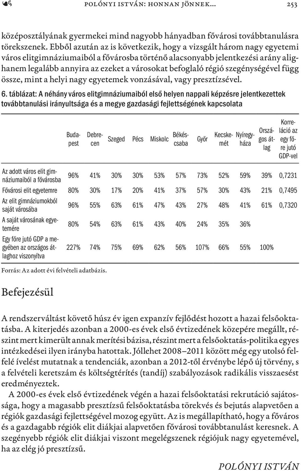 befoglaló régió szegénységével függ össze, mint a helyi nagy egyetemek vonzásával, vagy presztízsével. 6.