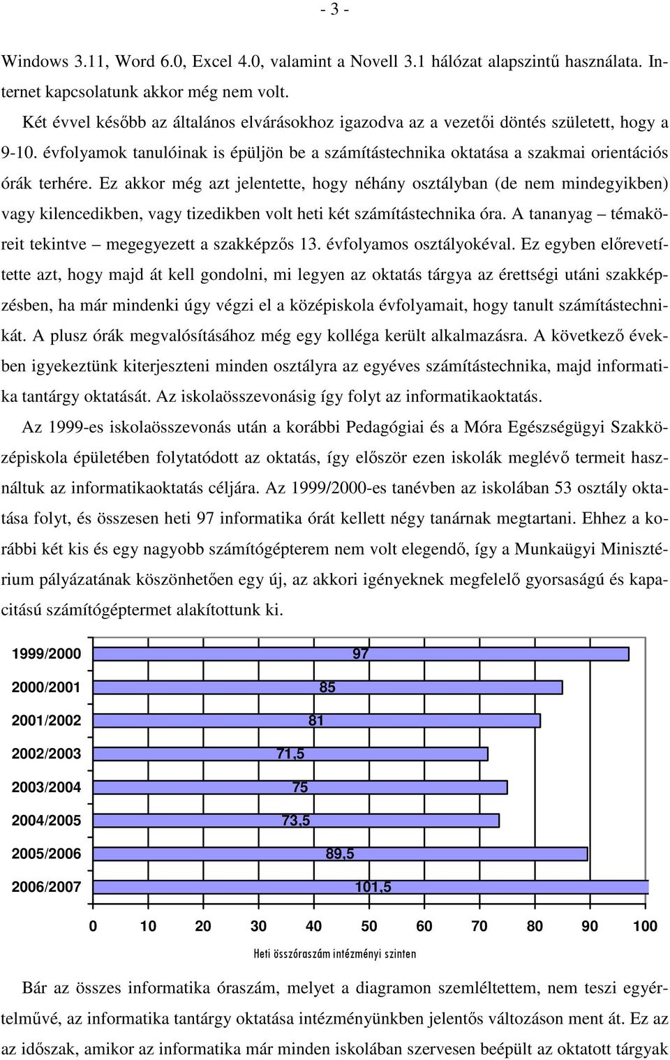 Ez akkor még azt jelentette, hogy néhány osztályban (de nem mindegyikben) vagy kilencedikben, vagy tizedikben volt heti két számítástechnika óra.